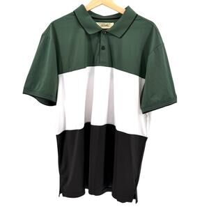 Colours by Alexander Julian Forest Green Colorblock Slim Fit Polo Shirt